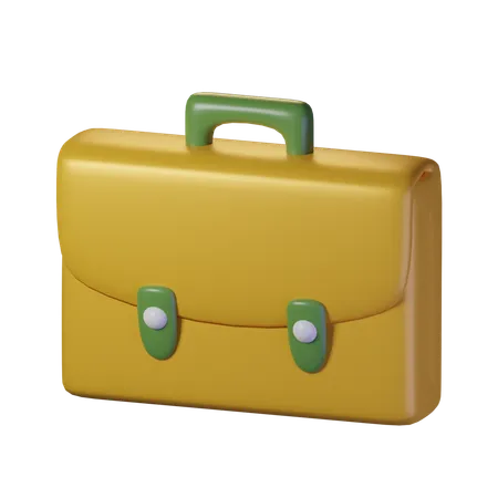 Work Bag Items With An Yellow Theme Isolated On Alpha Background 3 D Illustration High Resolution 3D Icon