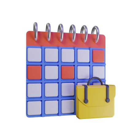 Work Calendar  3D Illustration