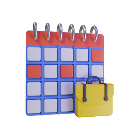 Work Calendar 3D Illustration