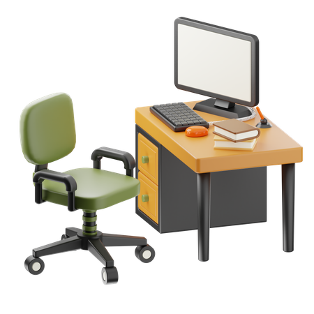 Work Desk  3D Icon