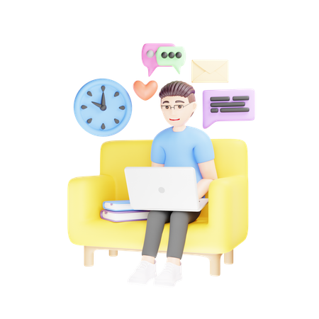 Work Form Home  3D Icon