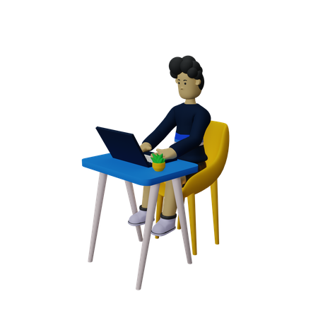 Work From Home  3D Illustration