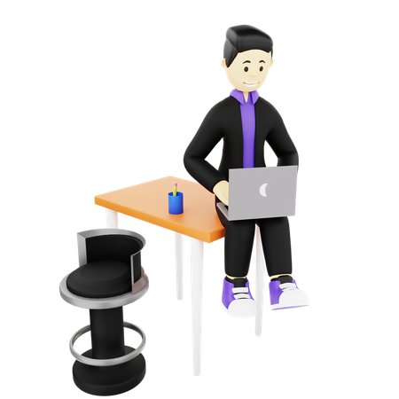 Work from home  3D Illustration