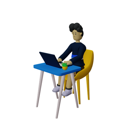 Work From Home 3D Illustration