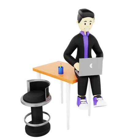 Work from home  3D Illustration