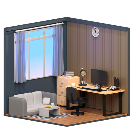 Work From Home Room  3D Icon