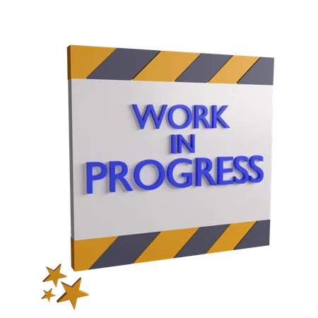Work In Progress Board  3D Icon