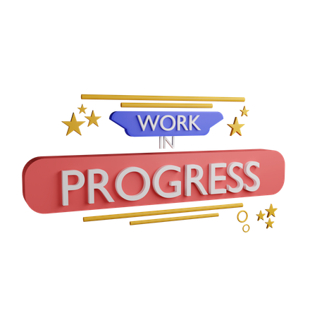 Work In Progress Sign Board  3D Icon