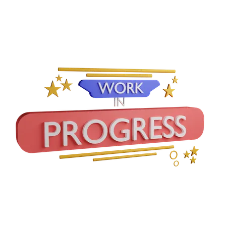 Work In Progress Sign Board  3D Icon