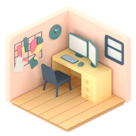 Work Room  3D Illustration