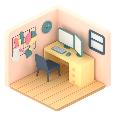 Work Room  3D Illustration