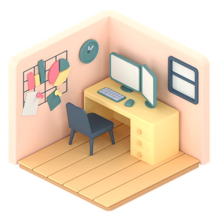 Work Room 3D Illustration