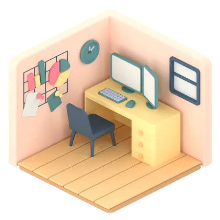 Work Room 3D Illustration