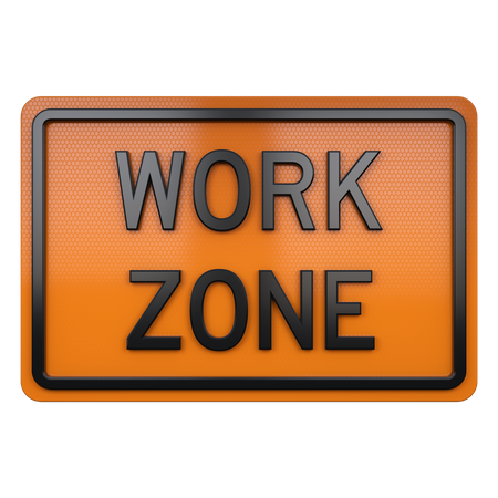 Work Zone Sign  3D Icon