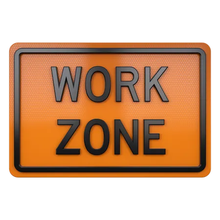 Work Zone Sign  3D Icon