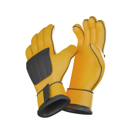 Construction Safety Featuring Worker Gloves Perfect For Conveying The Essence Of Occupational Safety And Craftsmanship At Construction Sites 3 D Render Illustration 3D Icon
