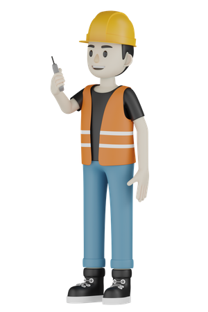 Worker Holding Repair Tool  3D Icon