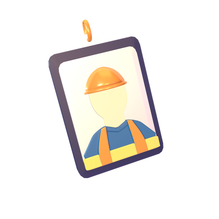 Worker ID Card  3D Icon