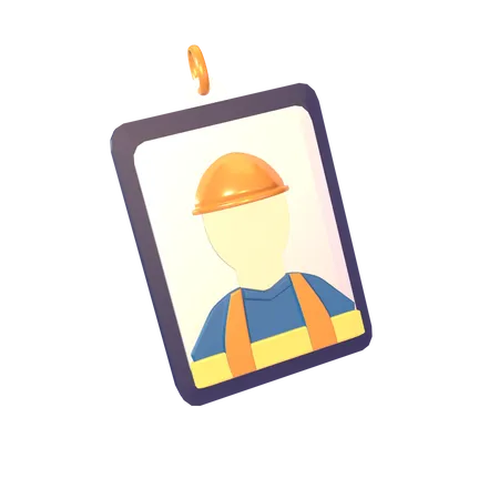 Worker ID Card  3D Icon