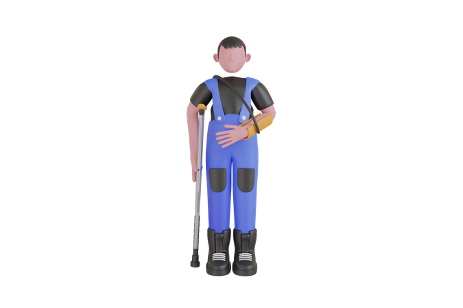 Worker risk at workplace  3D Icon