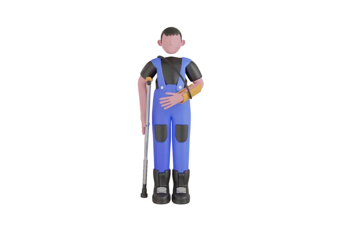 Worker risk at workplace  3D Illustration