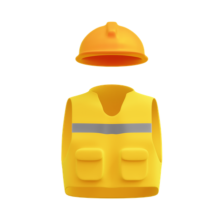 Worker Wearing  3D Illustration