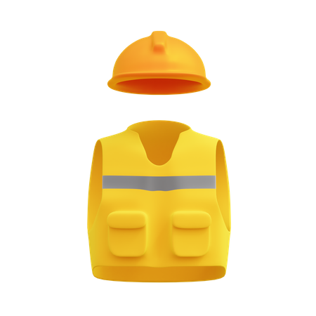 Worker Wearing 3D Illustration