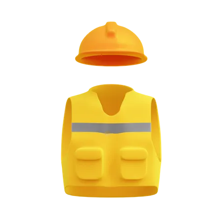 Worker Wearing  3D Illustration