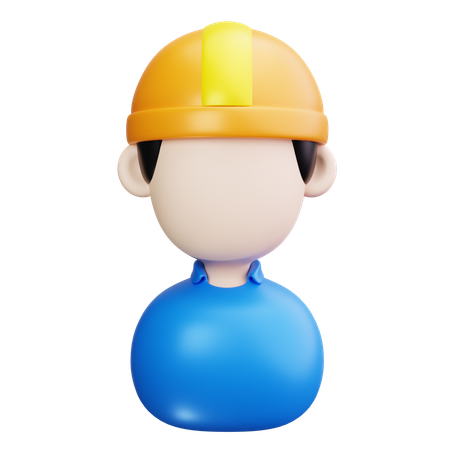 Worker with Helmet  3D Icon