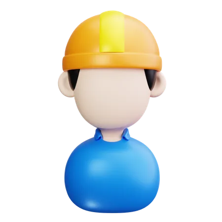 Worker with Helmet  3D Icon