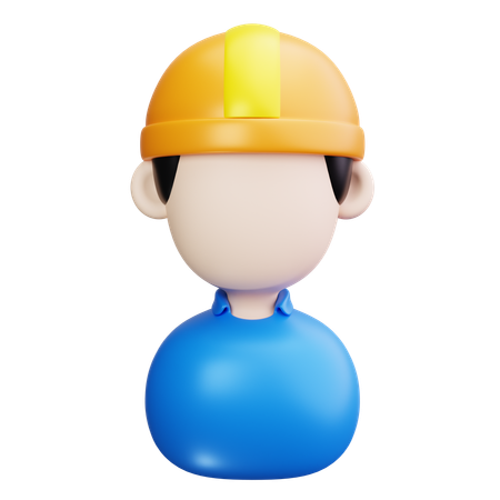 Worker with Helmet  3D Icon