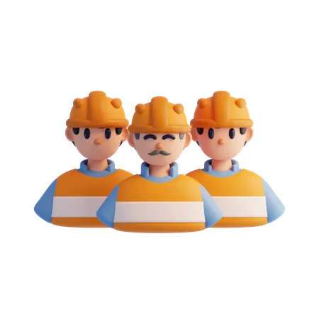 Workers  3D Icon