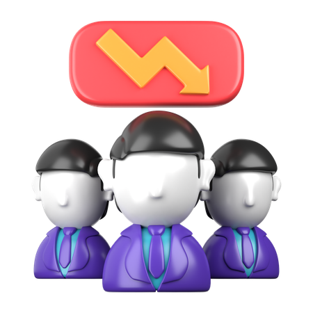 Workers Productivity Decrease  3D Icon
