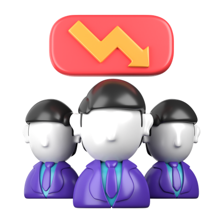 Workers Productivity Decrease  3D Icon