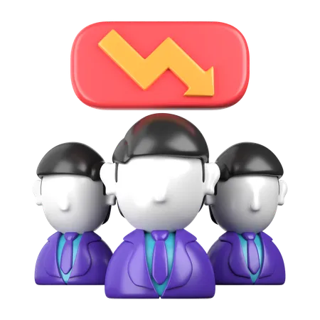 Workers Productivity Decrease  3D Icon