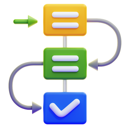 Workflow  3D Icon