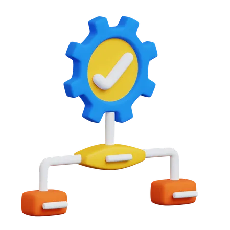 ワークフロー  3D Icon