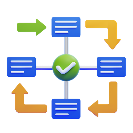 Workflow  3D Icon