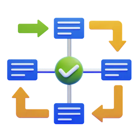 Workflow  3D Icon