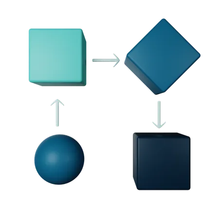 Workflow  3D Icon