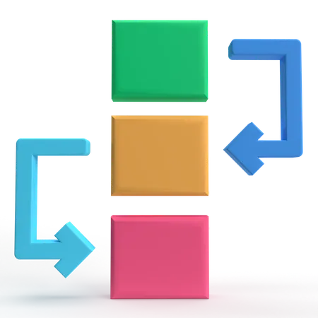 Workflow  3D Icon