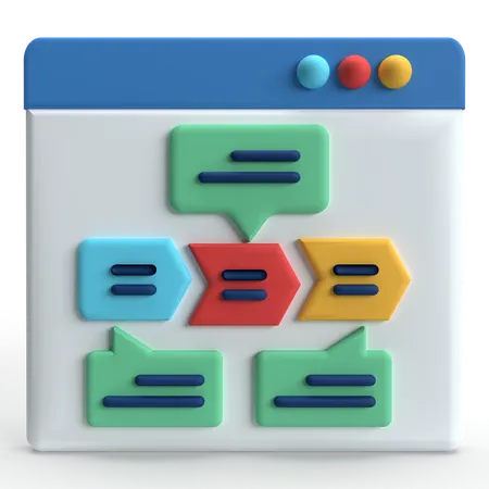 Workflow  3D Icon