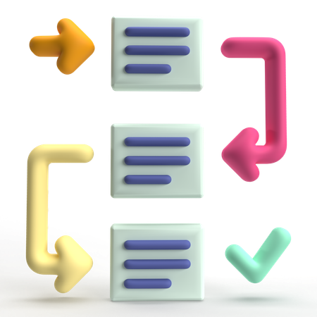 Workflow  3D Icon