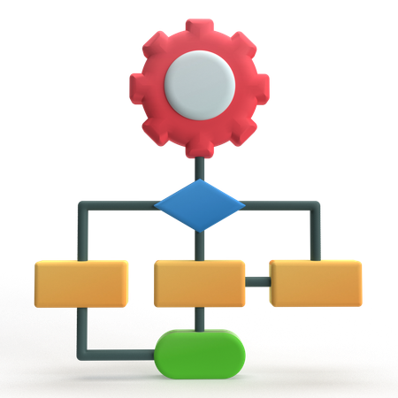 Workflow  3D Icon