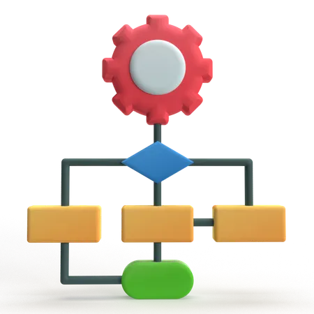 Workflow  3D Icon