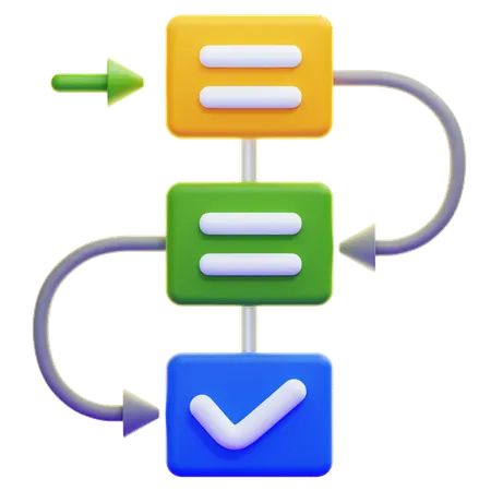 Workflow  3D Icon