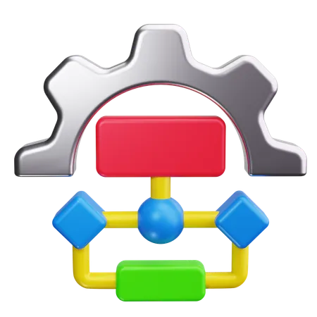 Workflow  3D Icon