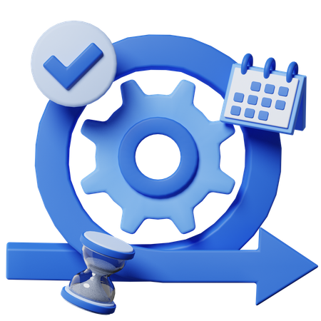 Workflow  3D Icon