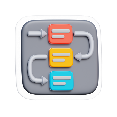 Workflow Diagram  3D Icon