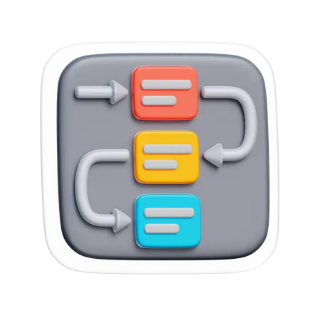 Workflow Diagram  3D Icon